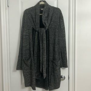 Free for Humanity black/grey heather open cardigan with tie front